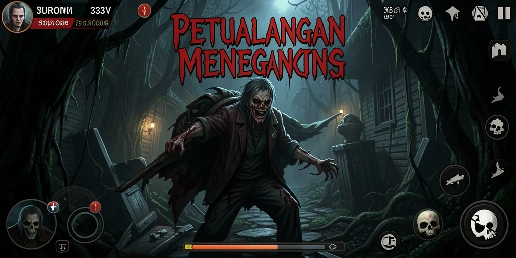 Screenshot menampilkan momen menegangkan dari gameplay horor 333V.