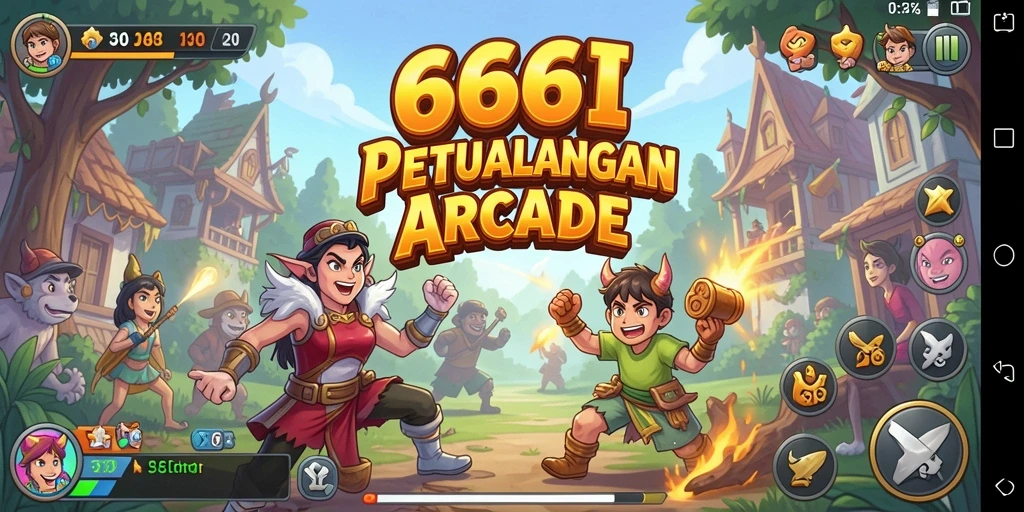 Tangkapan layar utama gameplay <strong>666I</strong> menampilkan aksi cepat yang mendebarkan.