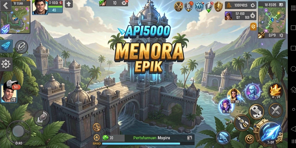 Tampilan gameplay seru dari API5000 Tower Defense.