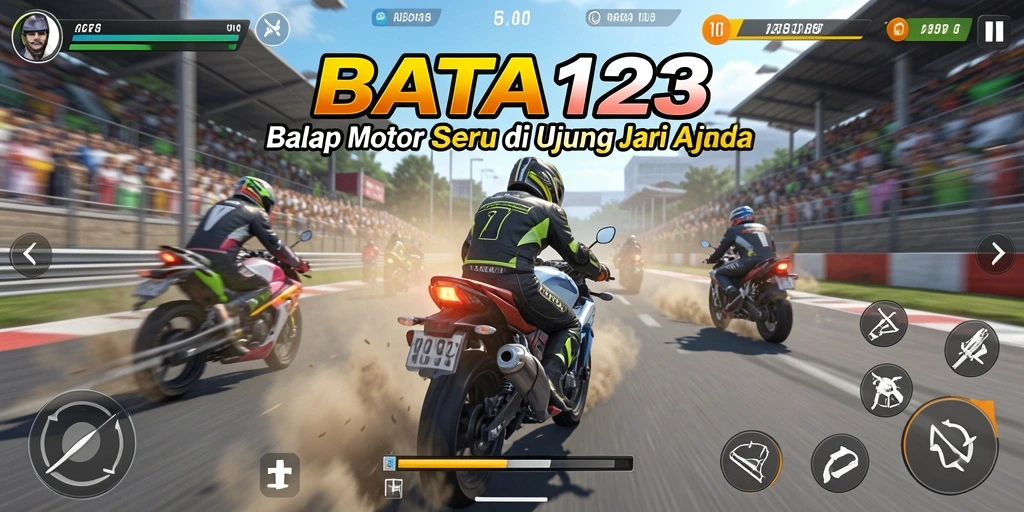 Gambaran gameplay seru dalam BATA123 saat balapan motor.