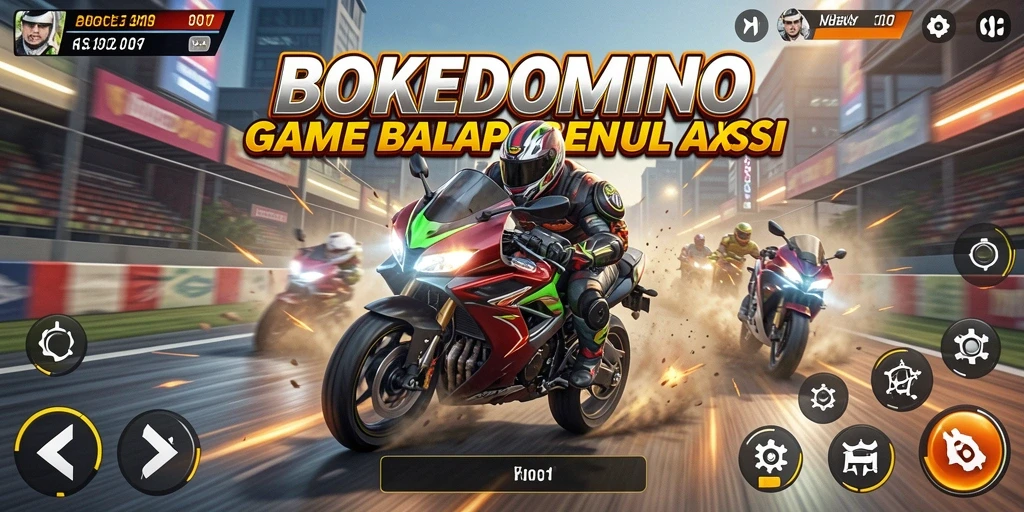 Gameplay seru dari BOKEDOMINO yang menunjukkan kecepatan dan teknik balap motor.