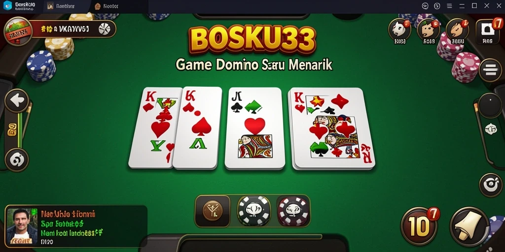 Screenshot gameplay DOMINO seru di BOSKU33 menunjukkan aksi mendebarkan.