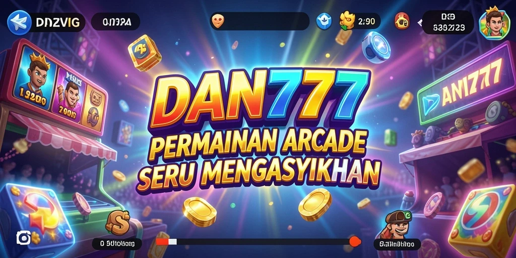 Screenshot utama DAN777 menampilkan momen seru dalam gameplay Arcade.