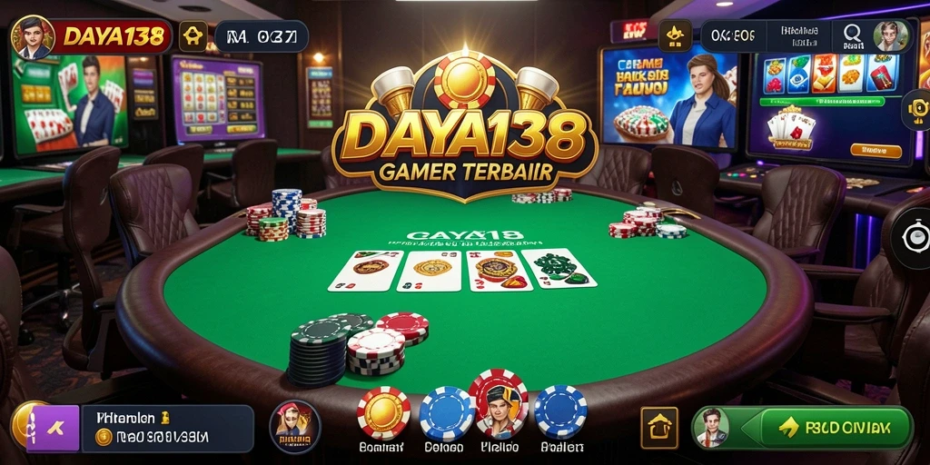 Screenshot gameplay DAYA138 menunjukkan pengalaman poker yang seru dan interaktif.