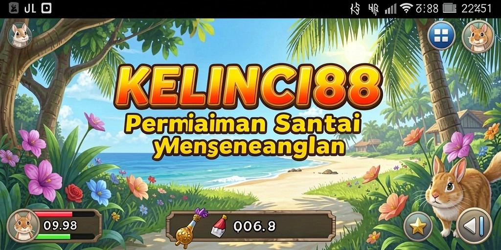 Tangkapan layar KELINCI88 yang menunjukkan karakter kelinci yang lucu dalam aksi.