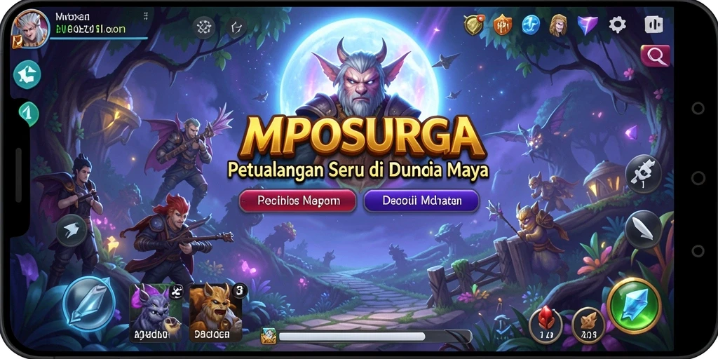 Screenshot MPOSURGA menampilkan pemain yang menjelajahi dunia menakjubkan.