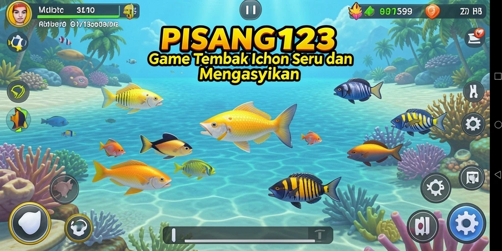 Gameplay seru di PISANG123 saat menembak ikan.