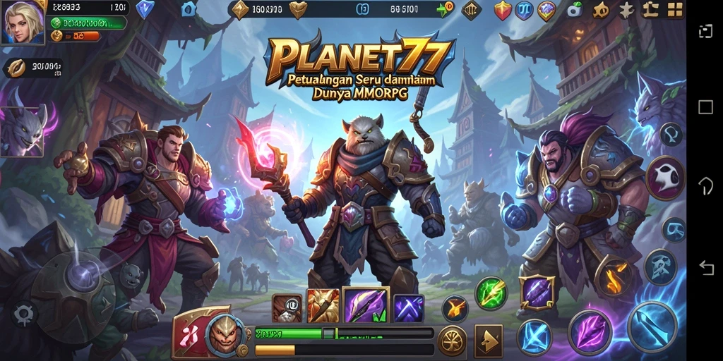 Tampilan gameplay menarik dari <strong>PLANET77</strong> dalam aksi petualangan MMORPG.