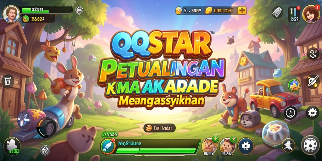Screenshot gameplay QQSTAR dengan aksi seru di dalam game Arcade.