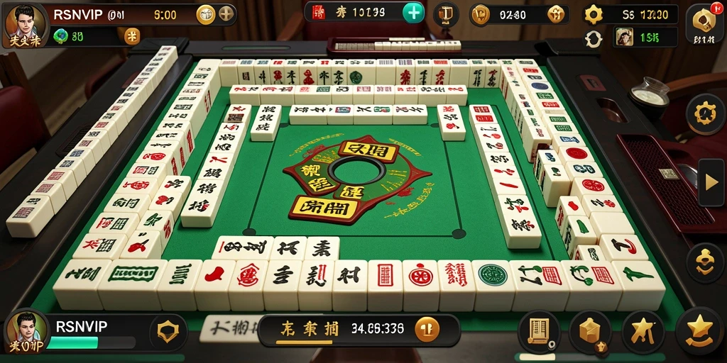 Tampilan gameplay menarik dari RSNVIP yang menampilkan Mahjong klasik.