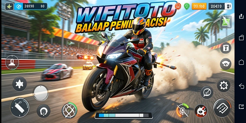 Tampilan seru balapan motor WIFITOTO dengan grafik yang memukau.