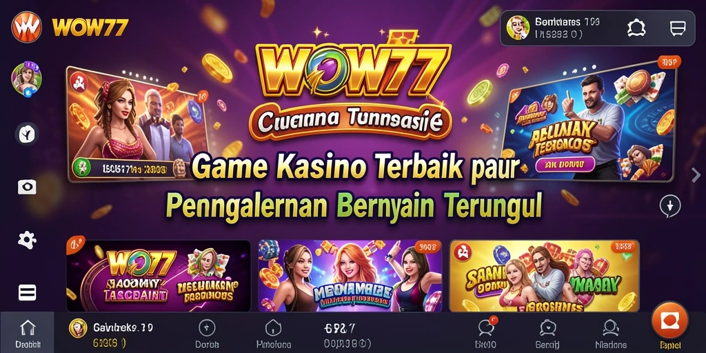 Tampilan gameplay Kasino yang seru dan menarik di WOW77.